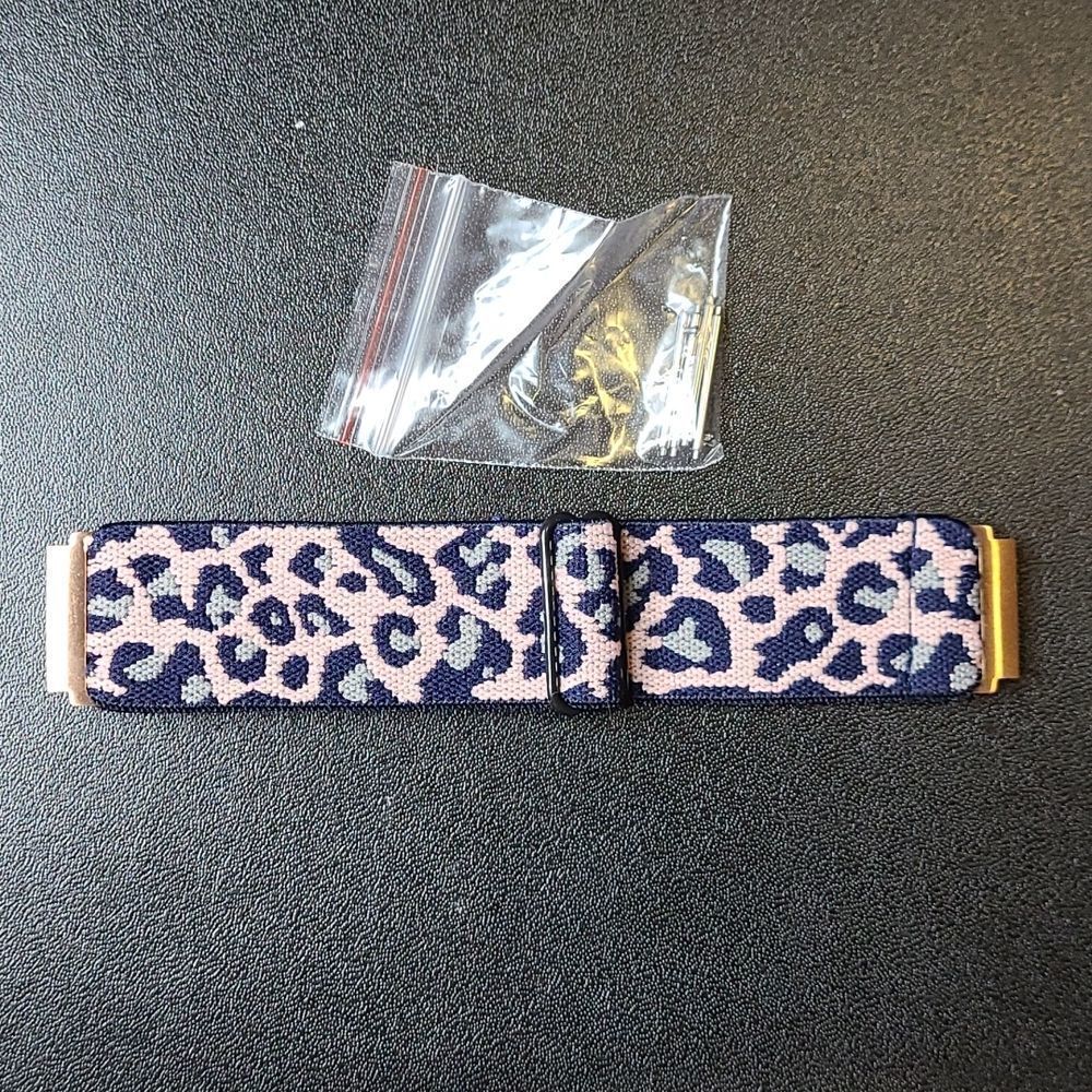 Fitbit Watch Band - Blue, Pink and Gray Leopard Design